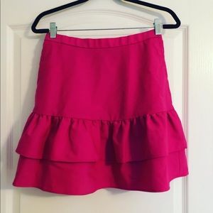 J.crew hot pink ruffle skirt